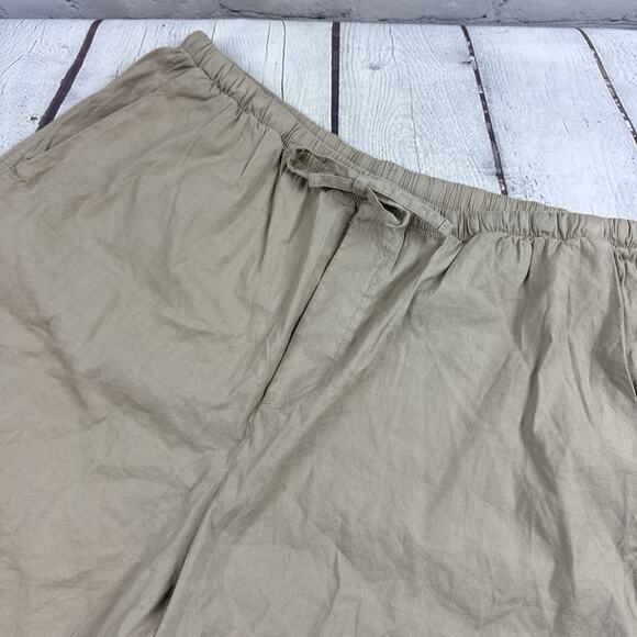 Athleta Shorts Woman’s Med Linen Blend Tan‎ Beige Drawstring Pockets - Picture 1 of 10